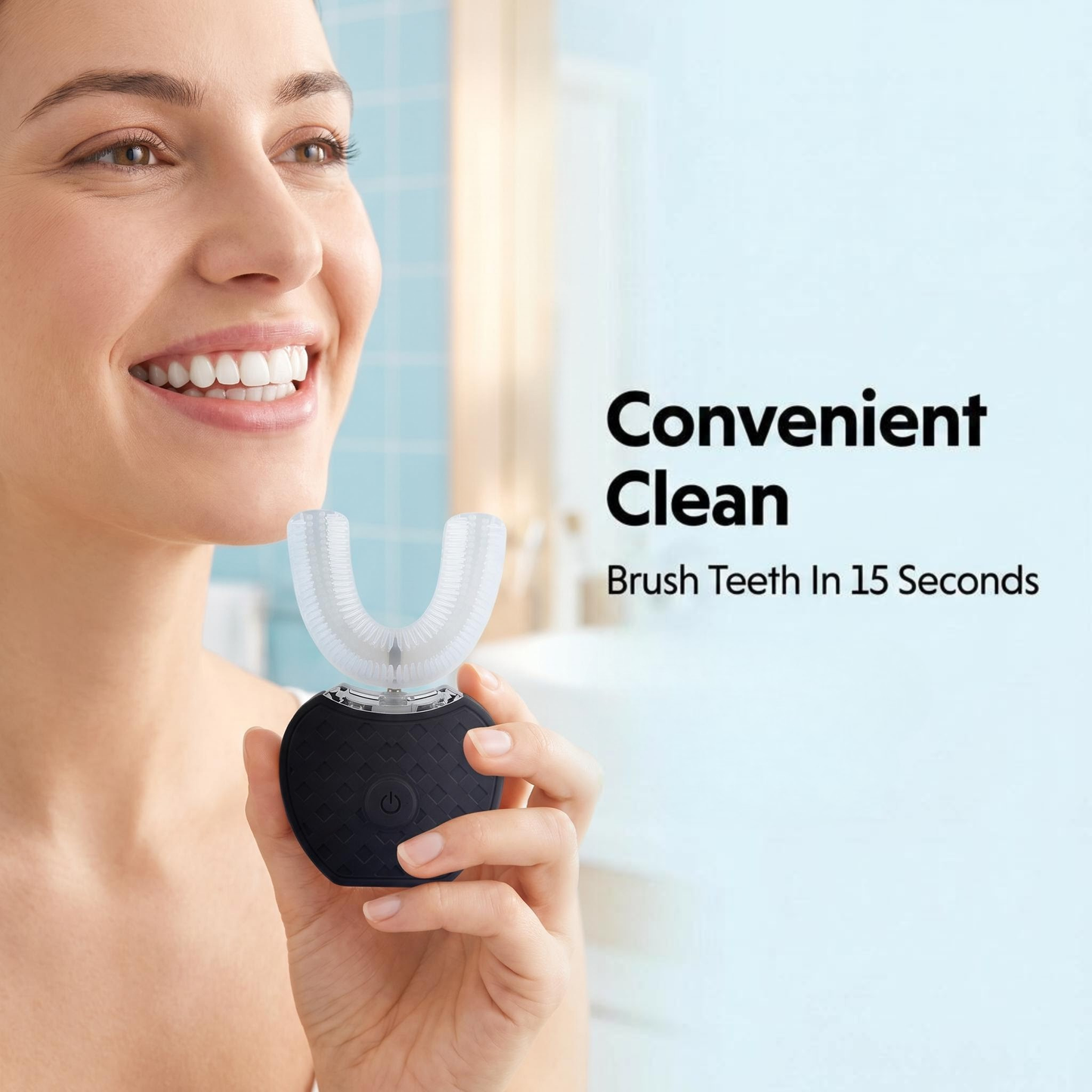 3-in-1 Smile Care: Blue-Light Teeth Whitener. Auto-Brush. Massager
