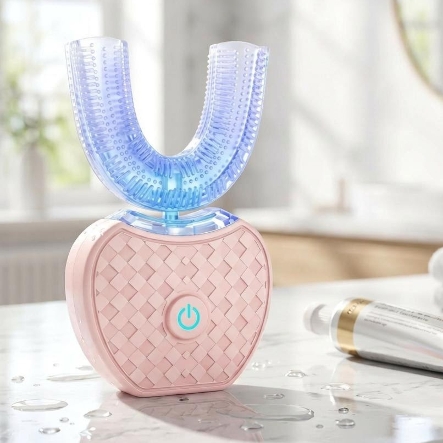 3-in-1 Smile Care: Blue-Light Teeth Whitener. Auto-Brush. Massager